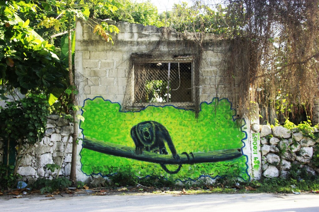 Graffiti of Howler Monkey in Tulum
