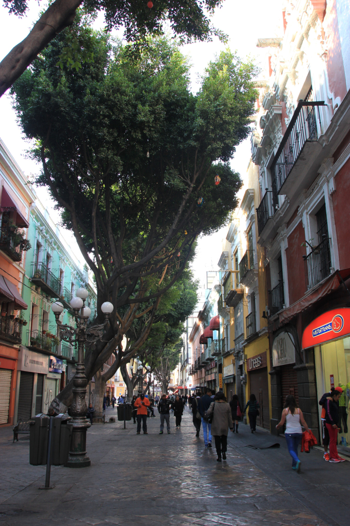 Street in the historic city centre of Puebla