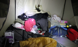 Inside our tent – how did all that fit into our backpacks?