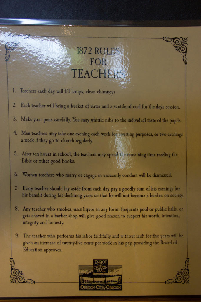 Some funny rules for teachers from the 19th century we saw in the museum