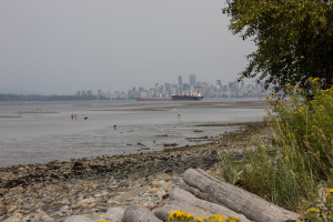 low tide and a smokey sky around Vancouver